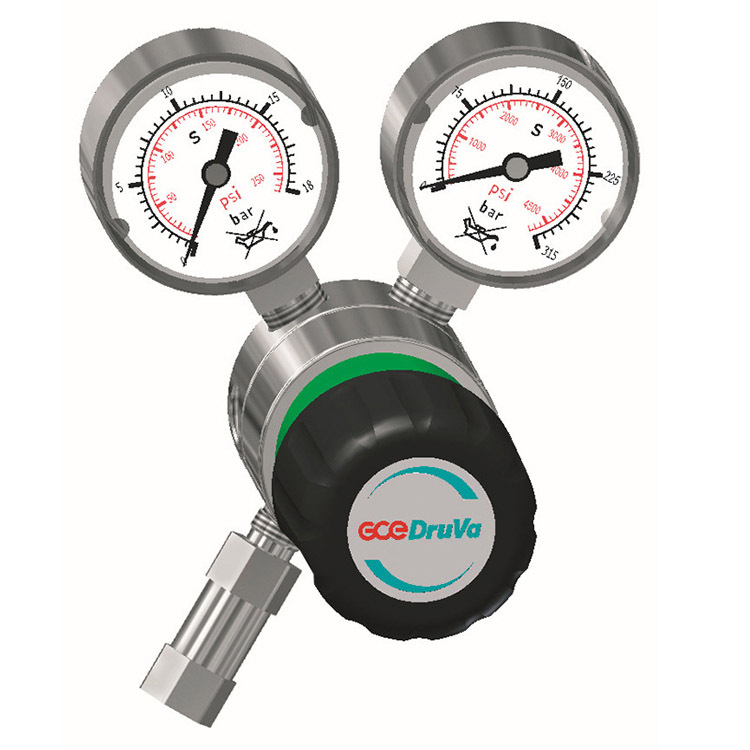 不锈钢高压一级双表钢瓶气体减压器调压阀 双级稳压切换装置