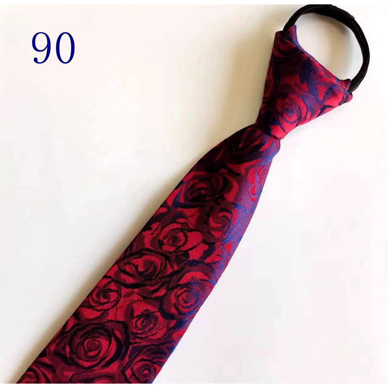 男士拉链新郎结婚红色8cm正装商务黑色免打结懒人易拉得蓝色_