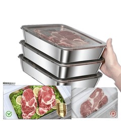ステンレス製鮮度保持ボックス、食品グレードの冷蔵庫収納ボックス、食品準備整理ボックス、キッチン肉冷凍庫ボックス