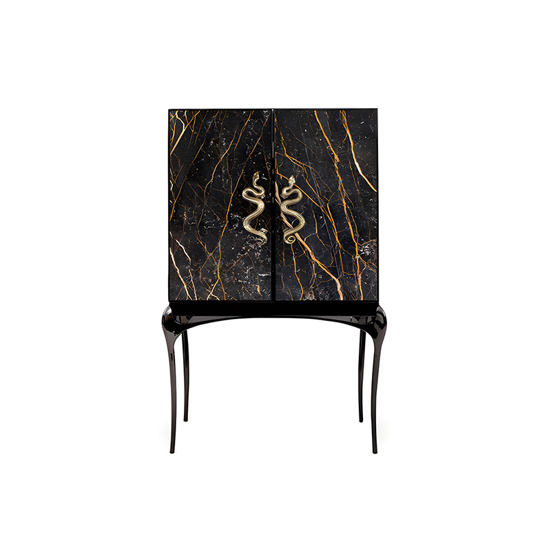Modern Minimalist Designer Living Room Home Luxury Pure Copper Serpent-Shaped Decorative Handle High-End Display Cabinet