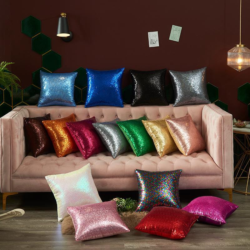 Cross-Border Spot Christmas Sequin Pillowcases Personalized Fashion Festive Decorative Pillows Pillowcases Manufacturers Wholesale