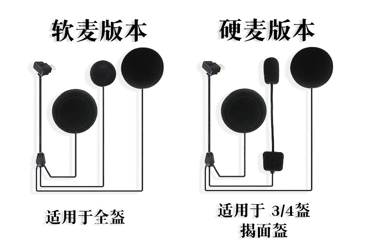 Motorcycle Bluetooth Headset Adapted to Full-Face Helmet and Half-Face Helmet Hd Call and Long Standby