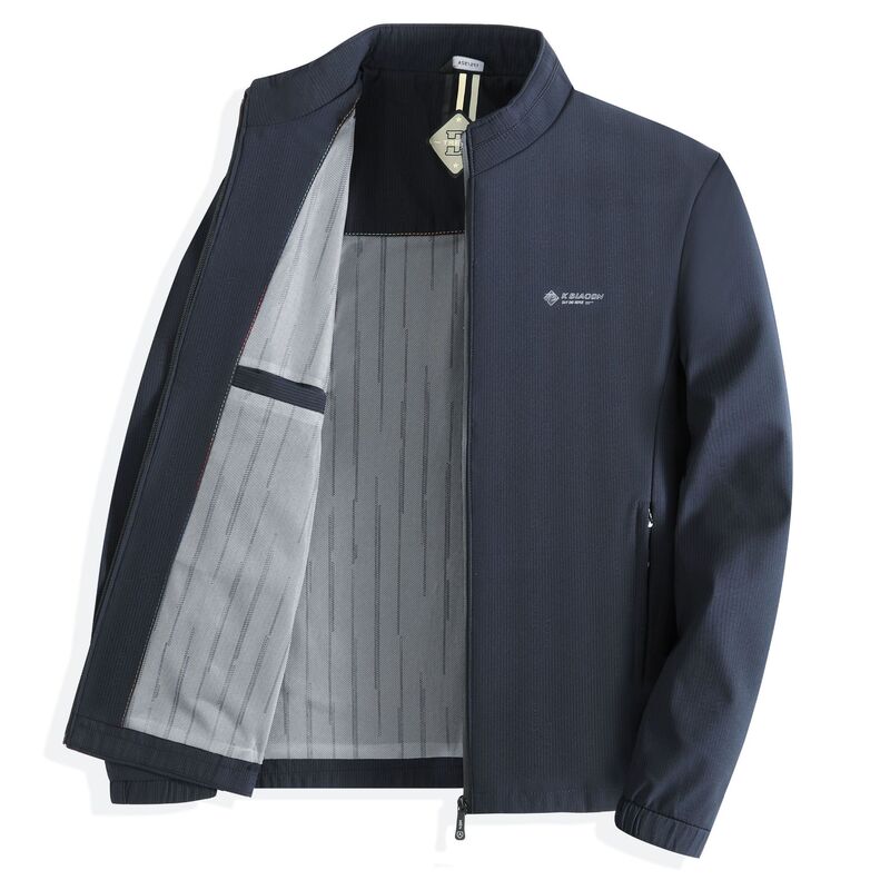 315 Styles of Stand-Collar Men's Jackets for Spring and Autumn, Casual Dad Style, Thin Wrinkle-Resistant Middle-Aged Coats