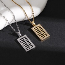 时尚钛钢项链女小众高级感不掉色锁骨链轻奢百搭小算盘新中式