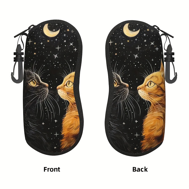 Double cat print glasses box glasses storage box perfect gift for women Christmas or everyday Double cat print glasses box glasses storage box perfect gift for women Christmas or everyday