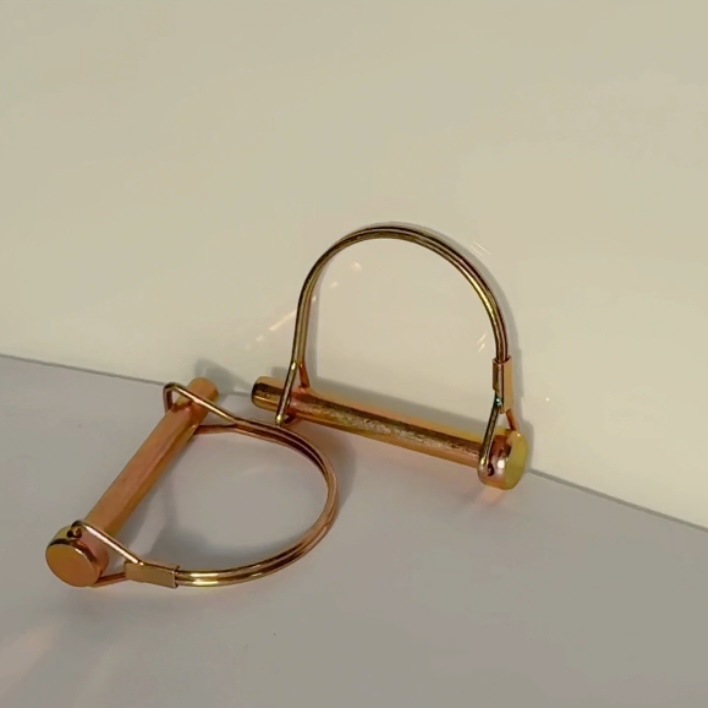 D型弹簧销保险销 拖车销锁紧固 半圆形弹簧保险销 镀彩 D型销轴