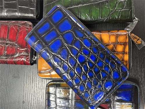 Directo de fábrica siameses cocodrilo pescado cuero bolso de los hombres billetera de moda bolso largo embrague Cartera de cuero