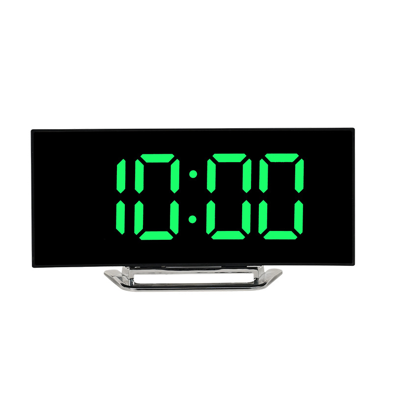Superficie curva creativa reloj LED gran pantalla reloj electrónico dormitorio sala de estar luz nocturna calendario perpetuo reloj digital