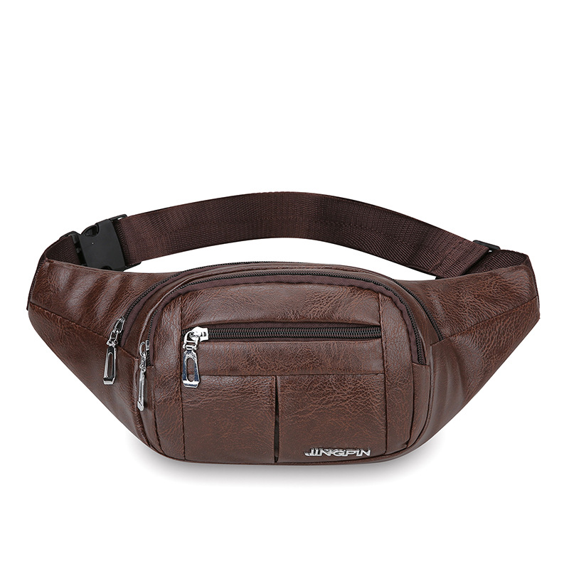 Bolso de pecho de cuero PU simple ocio duradero bolso de negocio portátil de viaje bolso de hombro mochila bolso deportivo de cintura