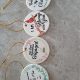 Amazon round Christmas hanging piece ceramic double-sided frosted porcelain glossy decoration hanging piece factory wholesale