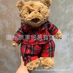 バーゼル熊格子パジャマ熊人形人形人形かわいいなだめる人形誕生日プレゼント