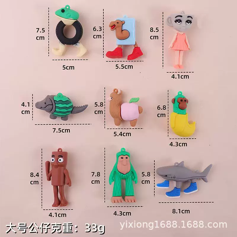 Кросс-граничный деревянный подвесной медвежий человек Douyin популярный мем иностранная версия брелок Шанхайджинг забавная абстрактная фигура слепая коробка аксессуары