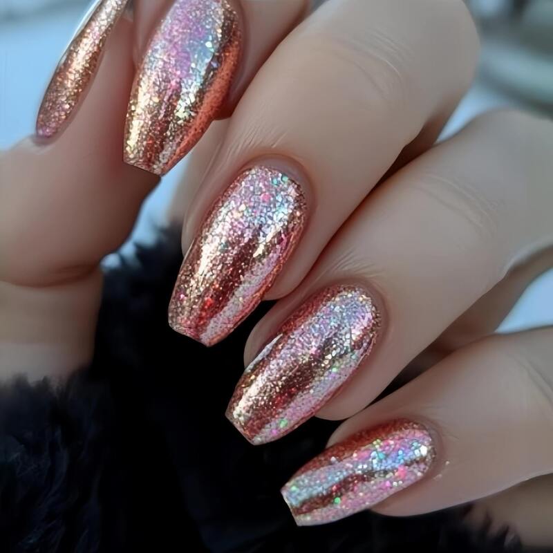 24 Pieces of Pearlescent Multi-Color Glitter Nail Wraps, Shiny Holographic Starlight Ballet Phototherapy Nail Wraps 24 Pieces of Pearlescent Multi-Color Glitter Nail Wraps, Shiny Holographic Starlight Ballet Phototherapy Nail Wraps