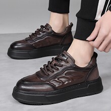严选厚底真皮老爹鞋男ins超火男款潮鞋头层牛皮欧洲站运动休闲鞋