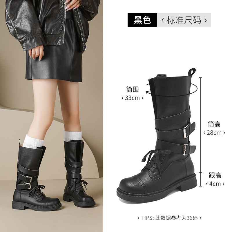 Botas de caballo de la mujer 2026 otoño Nuevo Meirard botas de caballo casuales retro botas de caballo occidentales image 6