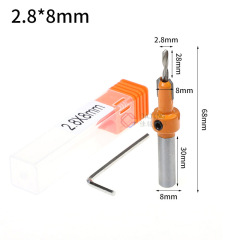 Woodworking countersink drill, taper hole drill, round handle alloy head screw wood self-tapping screw installation step drill