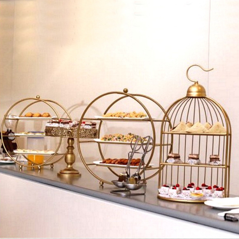 Estilo europeo té de la tarde Merienda stand creativo boda postre Mesa decoración postre pastelería pastel soporte de comida fría soporte de exhibición