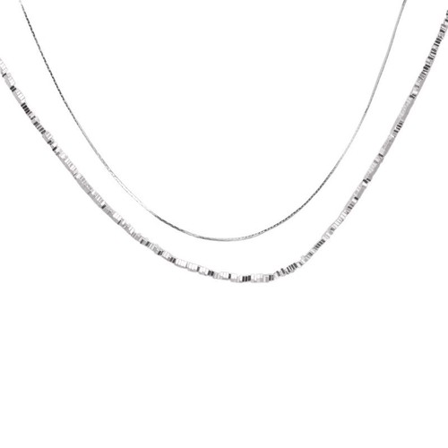 Ins cool breeze shatter silver double-layer necklace for women, high-end design sense, niche clavicle chain, new accessory for 