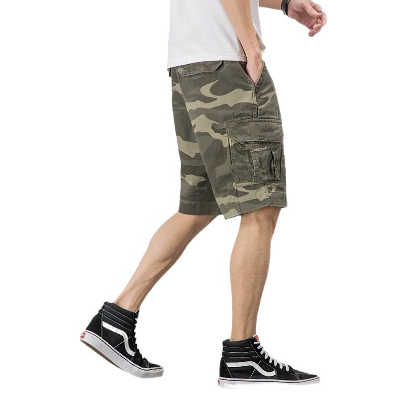 Камуфляжные шорты для мужчин прилив бренда рыхлые летние тонкие американские повседневные брюки-укороченные брюки большого размера Yu Wenle