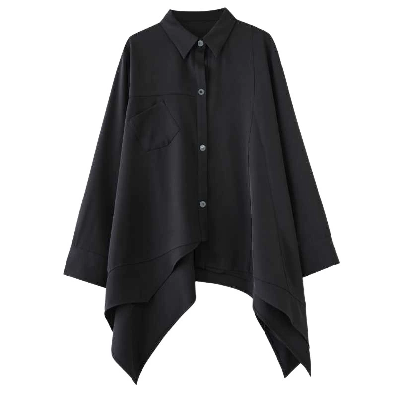 Весенняя однотонная рубашка, корейский стиль, большой размер
