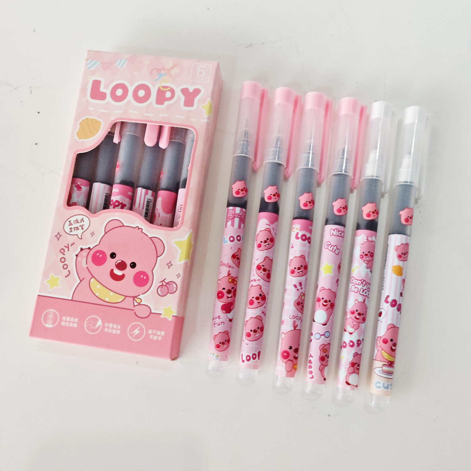 Bolígrafo con lazo recto Kapibala de alto valor y lindo, premio de papelería para estudiantes, bolígrafo de góner negro de secado rápido, bolígrafo de agua