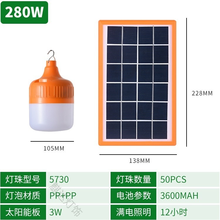 ソーラー屋外ソーラーパネルソーラー電球ライト屋外超高輝度電球ハイパワーキャンプナイトマーケット屋台|undefined