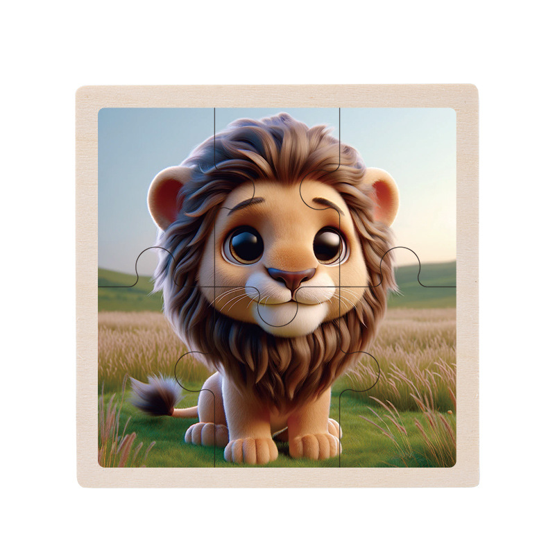 Cpc ce niños pequeños seis piezas de madera lindo animal divertido rompecabezas 3D simple y fácil de usar rompecabezas juguetes de educación temprana al por mayor
