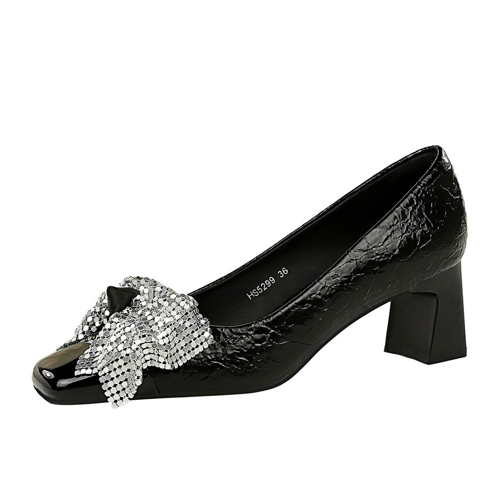 Mary Jane Pumps Mit Strass & Schleife Damen Mit Absatz_voghion.com