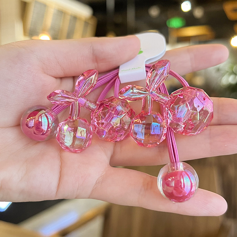16g Weight Hair Tie Hair Accessories Type 2 Pieces Per Card Quantity Casual, Daily Occasion Acrylic Material cherry Festival Cherry Pattern All Seasons Season Kid'S Gender Sweet Style Sweet Kid'S Cherry Arylic Hair Tie 8
