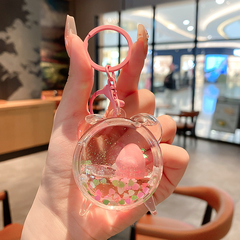 Cartoon Dream Bear Girl Keychain leche rosa muñeca adorable bolso de pareja colgante pequeño regalo al por mayor