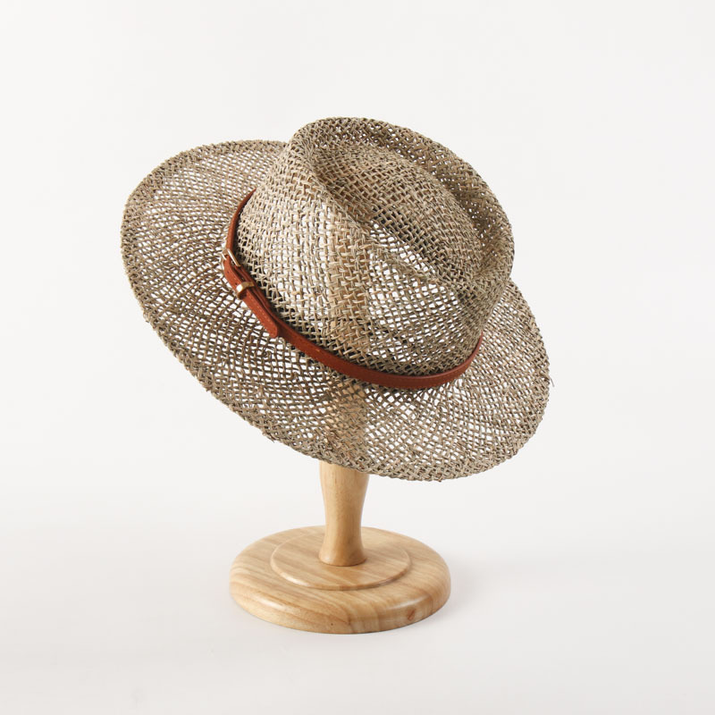 Damen Strohhut Im Hepburn Stil Mit Gürtel Für Den Sommer_voghion.com