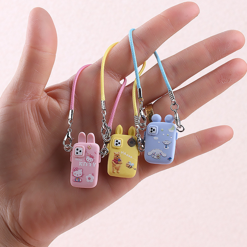 Doll House dollhouse Mini Pendant Sanrio Cartoon Mini Mobile Bear Neck Accessories Doll