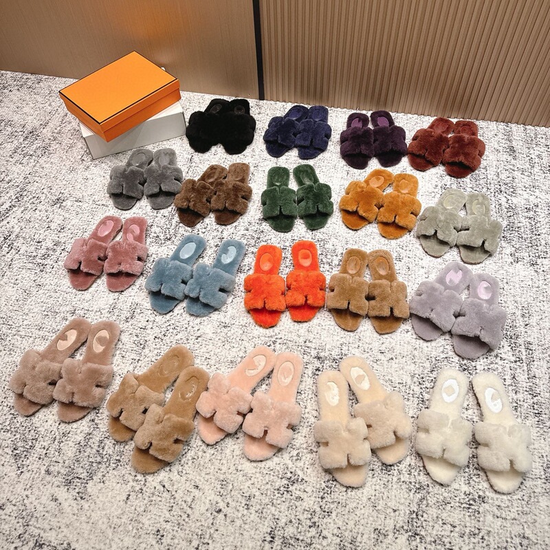 25秋新款加绒保暖泰迪羊毛一字拖女外穿百搭皮毛一体平底毛毛拖鞋|undefined