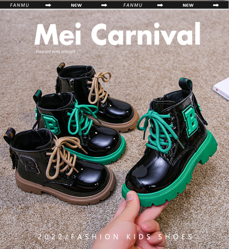 Bottes Martin pour filles, bottes courtes en coton pour enfants, rouge filet, tendance pour petites filles, nouvelle collection automne et hiver 2023_voghion.com