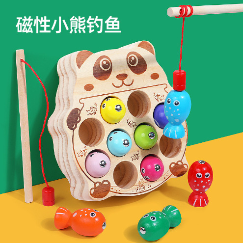 Weiwei Tiger Wood juega juego de pesca magnética Amazon venta caliente bebé mano-ojo coordinación juguetes educativos de educación temprana Montessori