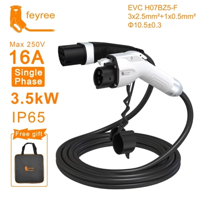 Feyree New Energy Vehicle Universal European Standard to American Standard 5m Charging Cable Charging Station Ip65 Portable Electric Vehicle (Elektrikli avtomobil şarj cihazları) - european-and-american-double-headed-gun-240v16a35kw