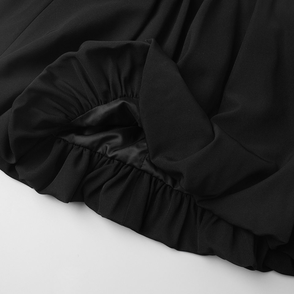 Bộ vest nữ kèm chân váy ngắn dáng ôm, tay dài, phong cách công sở thanh lịch — đen chi tiết 18