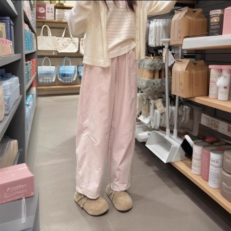 Pear-Shaped Figure Japanese-Style Pink Balloon Pants for Women, Summer Lantern Pants for Plus-Size Petite Casual Harem Pants, Cropped Pants Pear-Shaped Figure Japanese-Style Pink Balloon Pants for Women, Summer Lantern Pants for Plus-Size Petite Casual Harem Pants, Cropped Pants