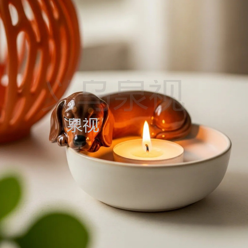 跨境新品Puppy Tea Light Holder 小狗烛台摆件树脂摆件工艺品|undefined