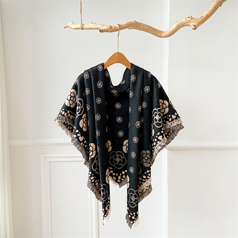 Sciarpa calda in cashmere versatile, sciarpa di camelia da donna, sciarpa di alta qualità, sciarpa autunnale e invernale_voghion.com