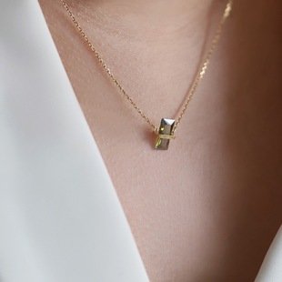 Design matcha with zircon, necklace, chain for key bag stainless steel, 750 sample gold
