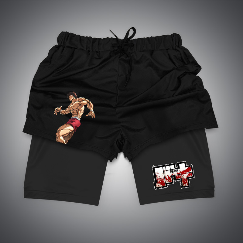2026 New Cross-Border BAKI Anime Print Men's Dragon Ball Series 3D Digital Print Double-Layer Beach Shorts 2026 New Cross-Border BAKI Anime Print Men's Dragon Ball Series 3D Digital Print Double-Layer Beach Shorts