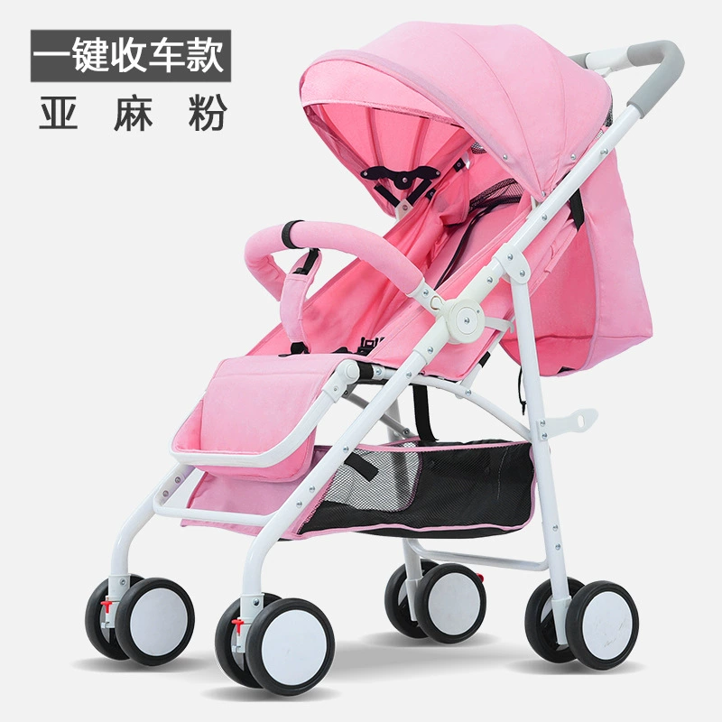 Складная детская коляска с сиденьем для новорожденного, with umbrella on four wheels, может сидеть и лежать, амортизатор