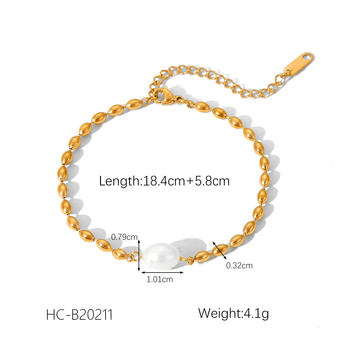 Estilo ins Pulsera chapada en oro de 18 quilates de acero inoxidable europeo y americano que no se desvanece