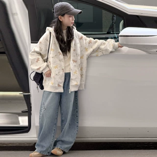 秋季中大女童休闲外套春秋装新款童装儿童女孩卫衣拉链衫外套上衣