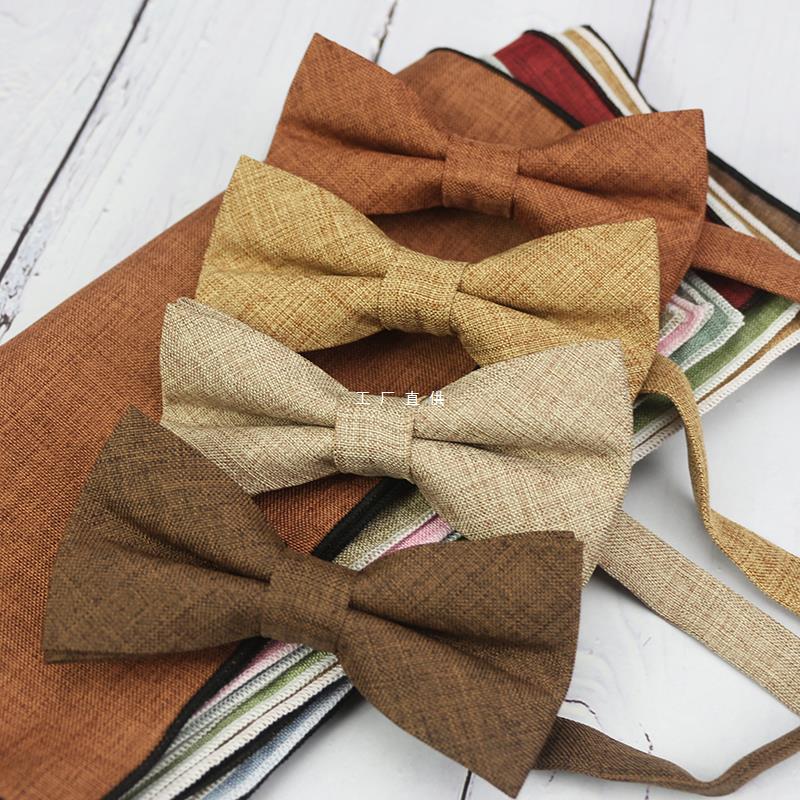 Classic solid color brown bow tie with bow