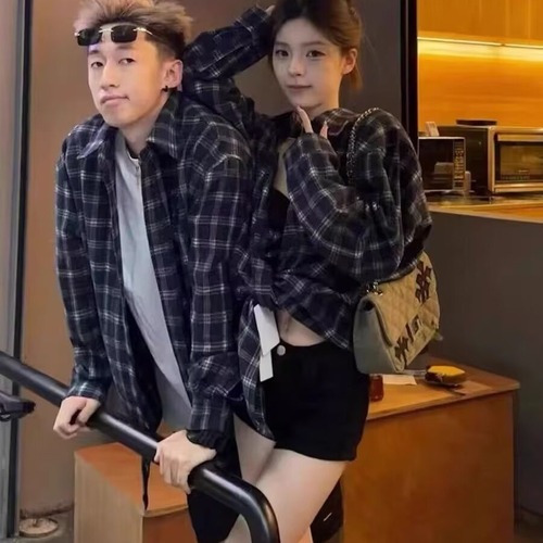 Glamorous and Vintage French-Style High-Grade Grid Shirt for Women - Spring and Autumn Season - Unique Loose Long-Sleeve Blouse - Trendy Year