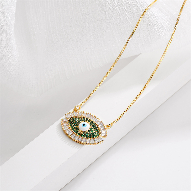 Fashion Devilu0027S Eye Copper Necklace Inlay Zircon Copper Necklaces