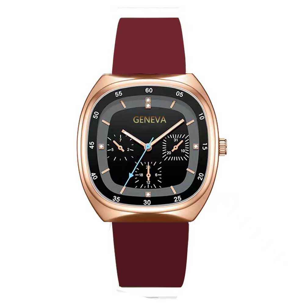 Nueva moda casual y generoso reloj reloj de cinta de silicona deportes falso tres ojos en vivo temperamento de negocios reloj de cuarzo para hombres y mujeres