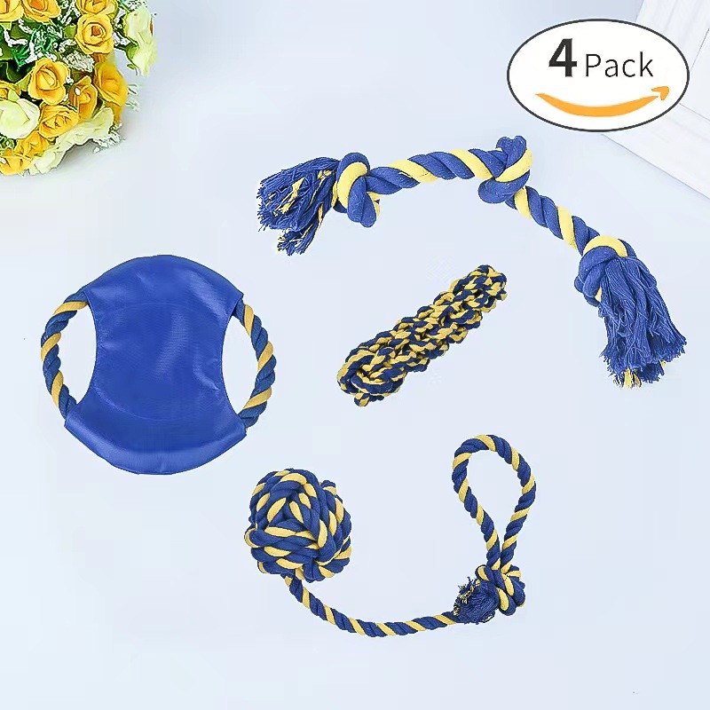 Amazon para juguetes de mascotas, juguetes de cuerda de algodón, perros de mascotas, dientes de molienda, juguetes resistentes a la mordida, en stock al por mayor.
